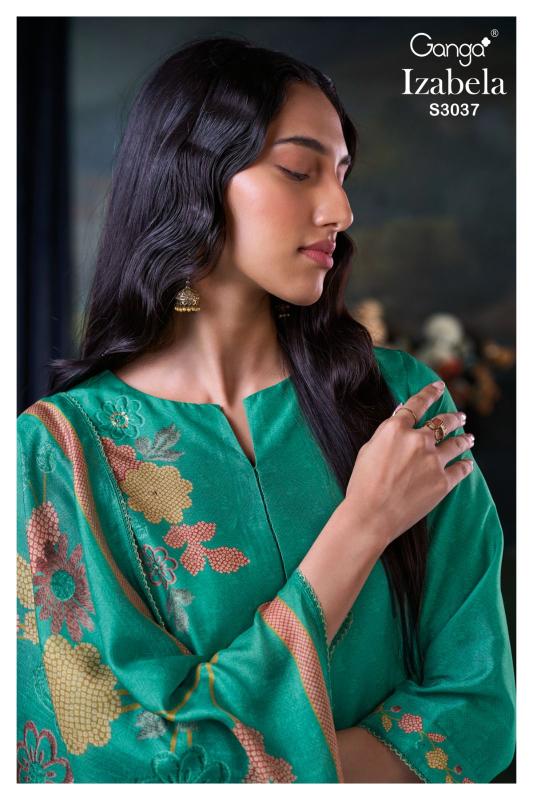 Ganga Lzabela 3037 Premium Pure Bemberg Russian Silk Salwar Kameez Wholesale Catalog