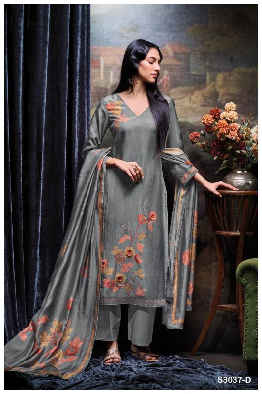 Ganga Lzabela 3037 Premium Pure Bemberg Russian Silk Salwar Kameez Wholesale Catalog