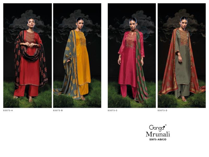 Ganga Mrunali 3073 Premium Pure Bemberg Habutai Salwar Kameez Wholeslae Catalog