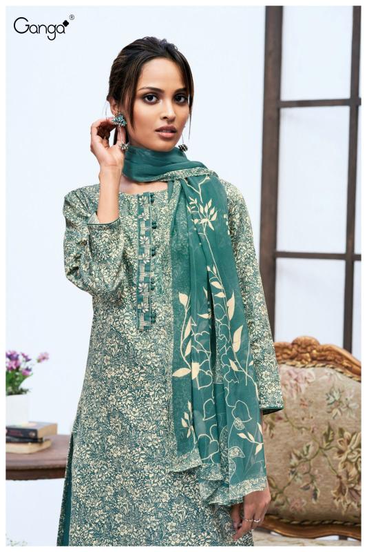 Ganga Nadia 2805 Premium Cotton Satin Salwar Kameez Wholesale Catalog