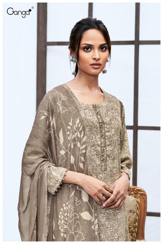 Ganga Nadia 2805 Premium Cotton Satin Salwar Kameez Wholesale Catalog