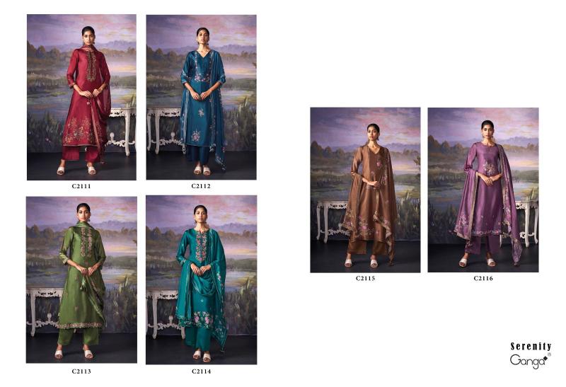 Ganga Serenity Premium Pure Bemberg Russian Silk Salwar Kameez Wholesale Catalog