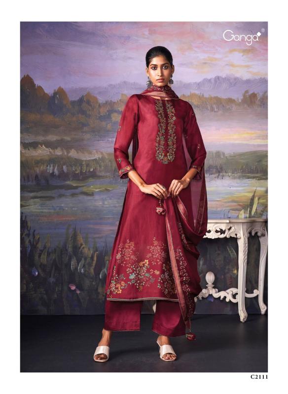 Ganga Serenity Premium Pure Bemberg Russian Silk Salwar Kameez Wholesale Catalog