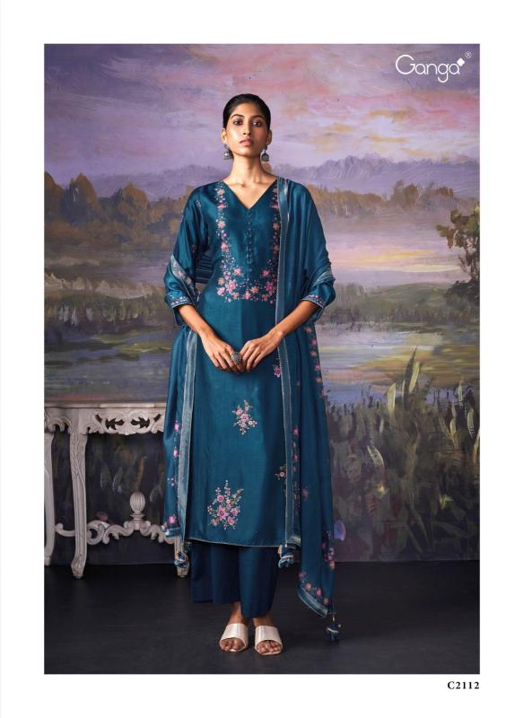 Ganga Serenity Premium Pure Bemberg Russian Silk Salwar Kameez Wholesale Catalog