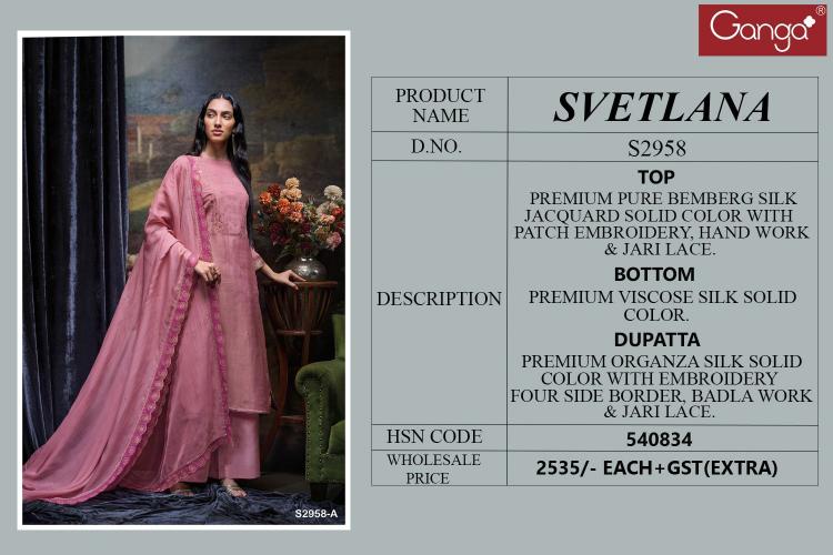 Ganga Svetlana 2958 indian salwar kameez wholesale price