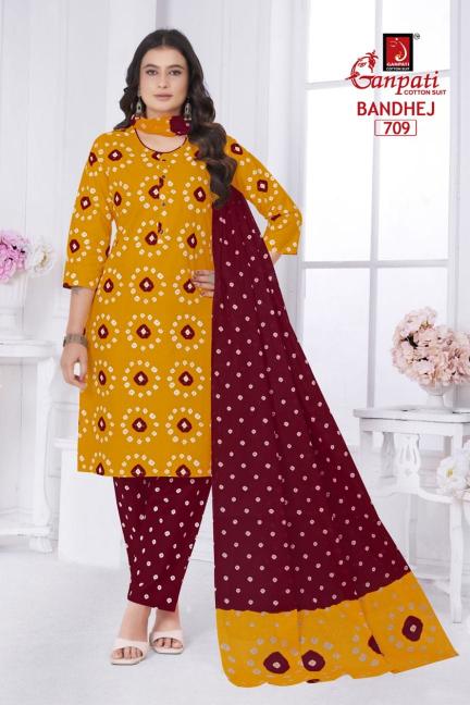 Ganpati Bandhani Pant Vol-7 – Kurti Pant With Dupatta - Wholesale Catalog