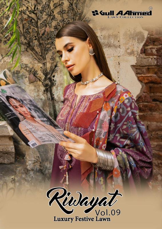 Gull Aahmed Riwayat Vol-09 – Karachi Dress Material - Wholesale Catalog