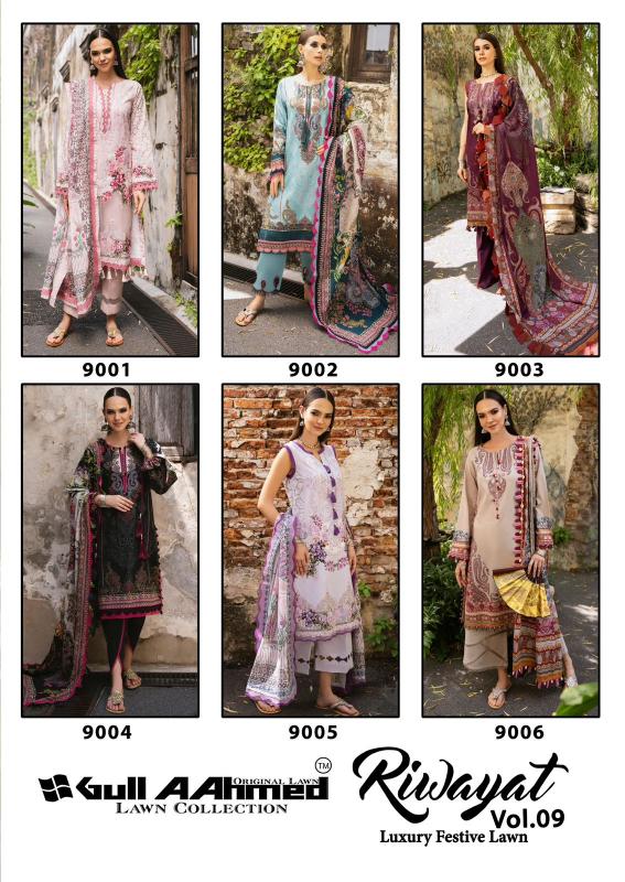 Gull Aahmed Riwayat Vol-09 – Karachi Dress Material - Wholesale Catalog