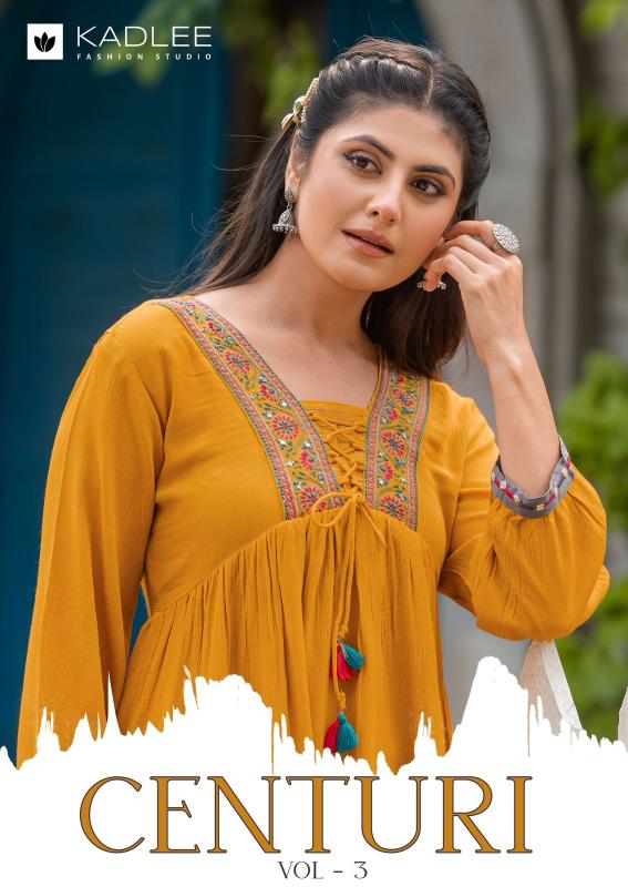 Kadlee Centuri Vol 3 Rayon Fancy Top kurtis online india