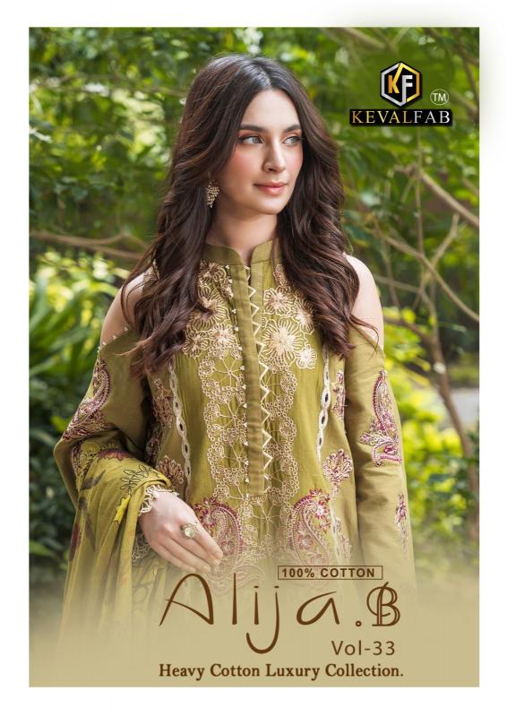 KevalFab Alija.B Vol-33 – Karachi Dress Material - Wholesale Catalog