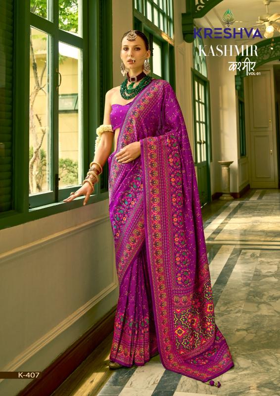 Kreshva Kashmir Vol 1 banarasi saree manufacturer in india