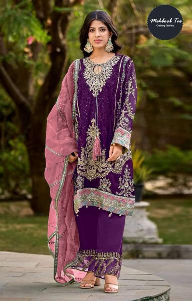 Mehboob Tex 7773 A To D Organza wholesale pakistani salwar suits