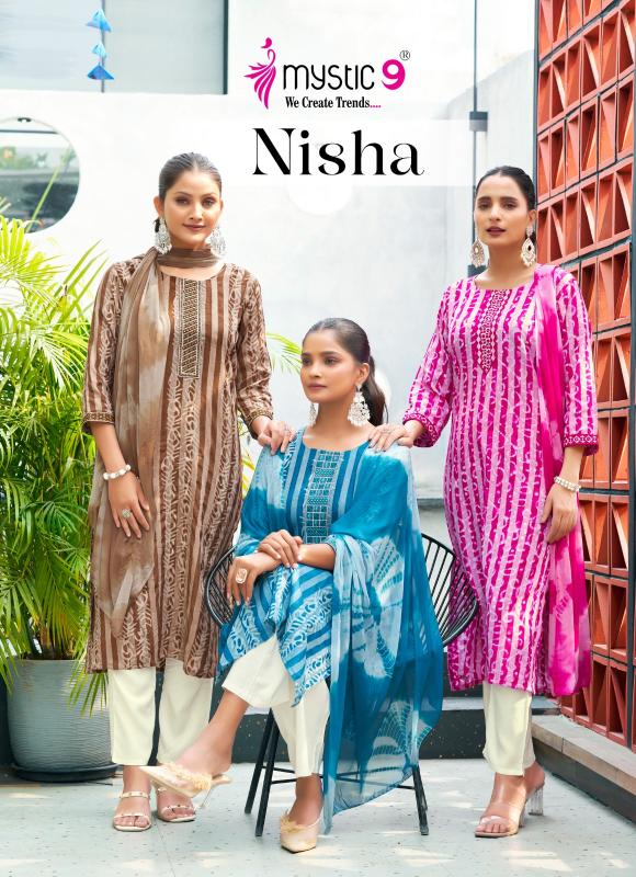 Mystic 9 Nisha Vol 3 cotton fab india plain kurtis