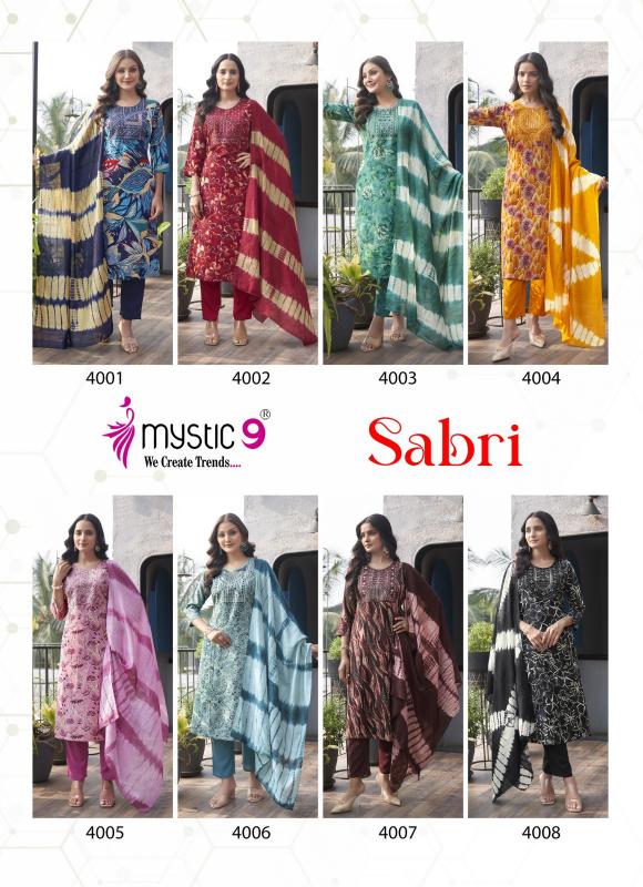 Mystic9 Sabri Vol-4 – Kurti Pant With Dupatta - Wholesale Catalog