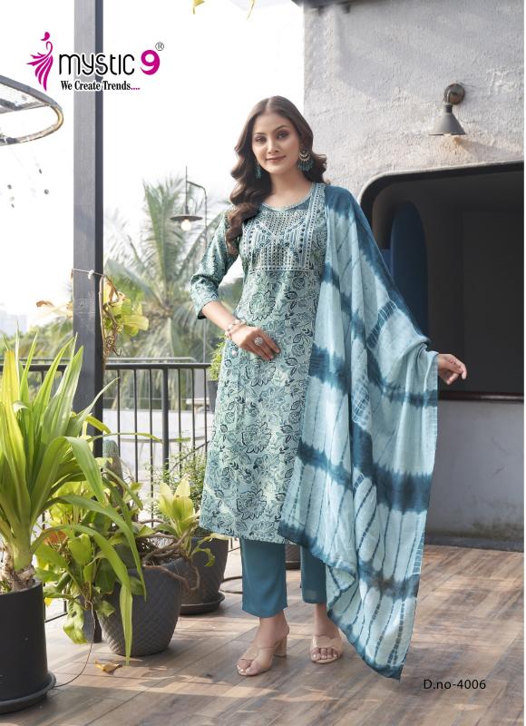 Mystic9 Sabri Vol-4 – Kurti Pant With Dupatta - Wholesale Catalog