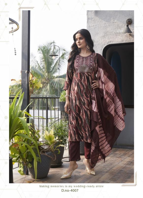 Mystic9 Sabri Vol-4 – Kurti Pant With Dupatta - Wholesale Catalog