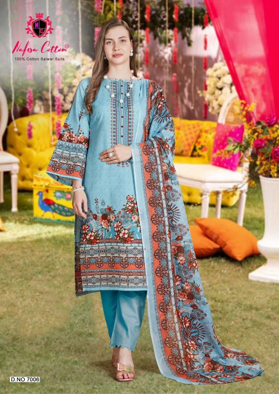 Nafisa Andaaz Vol 7 Cotton Digital Pakistani Suit Wholesale Catalog