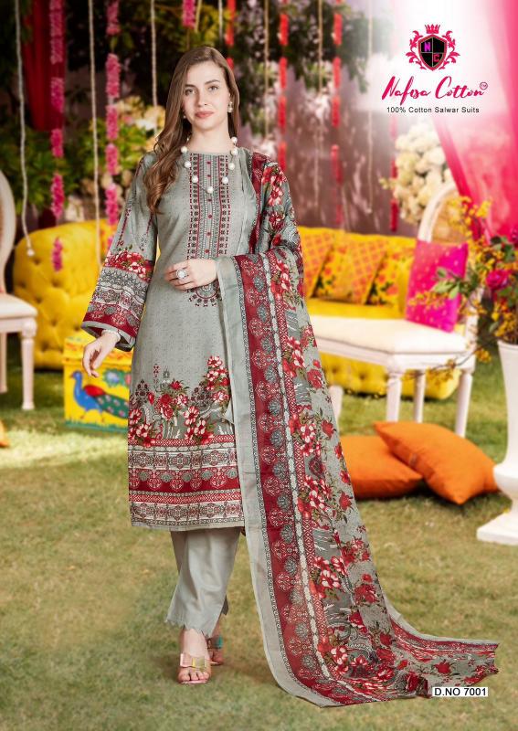 Nafisa Andaaz Vol 7 Cotton Digital Pakistani Suit Wholesale Catalog