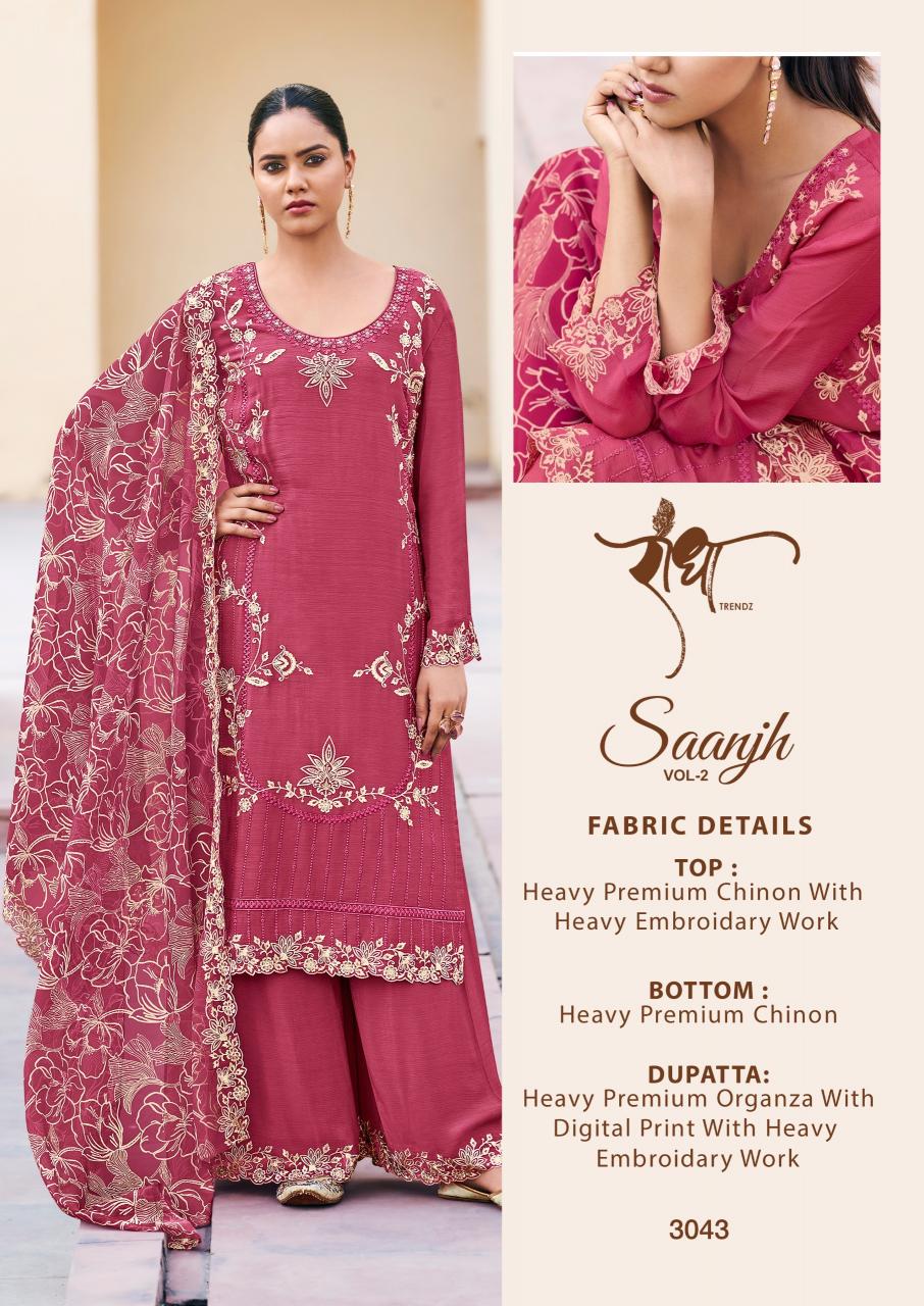 Radha Trendz saanjh Vol 2 Chinon Salwar Kameez Wholesale catalog