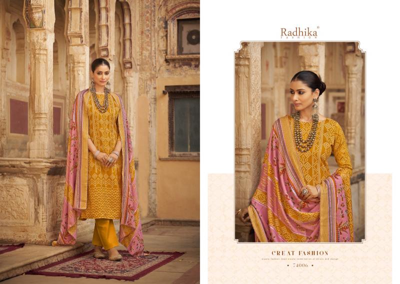 Radhika Sumyra Bandhej Pashmina dress material wholesale market in chennai