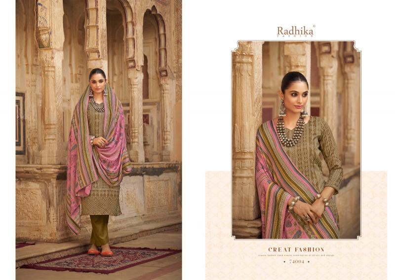 Radhika Sumyra Bandhej Pashmina dress material wholesale market in chennai