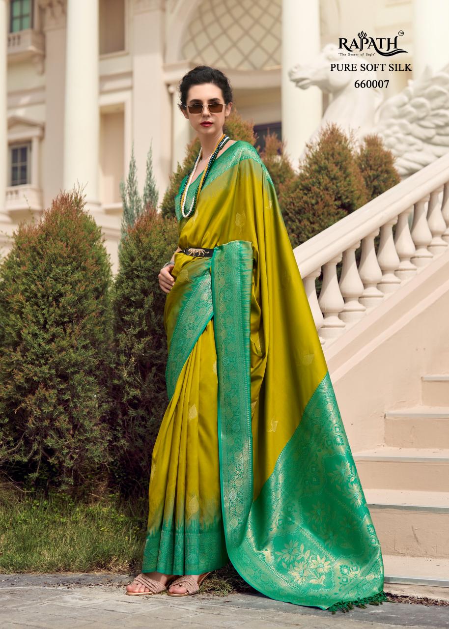 Rajpath White Mango Soft Silk latest saree price in india