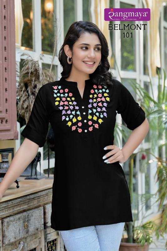 Rangmaya Belmont plain short kurtis online india