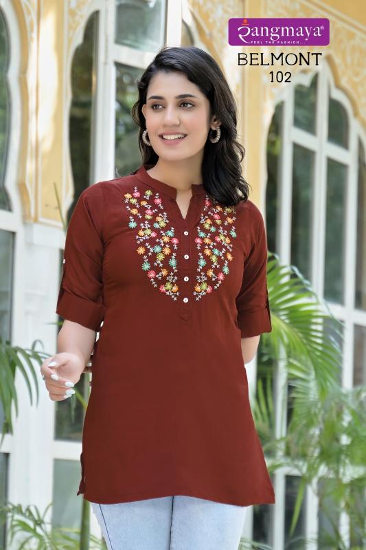 Rangmaya Belmont plain short kurtis online india