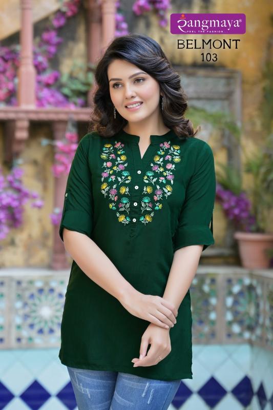 Rangmaya Belmont plain short kurtis online india