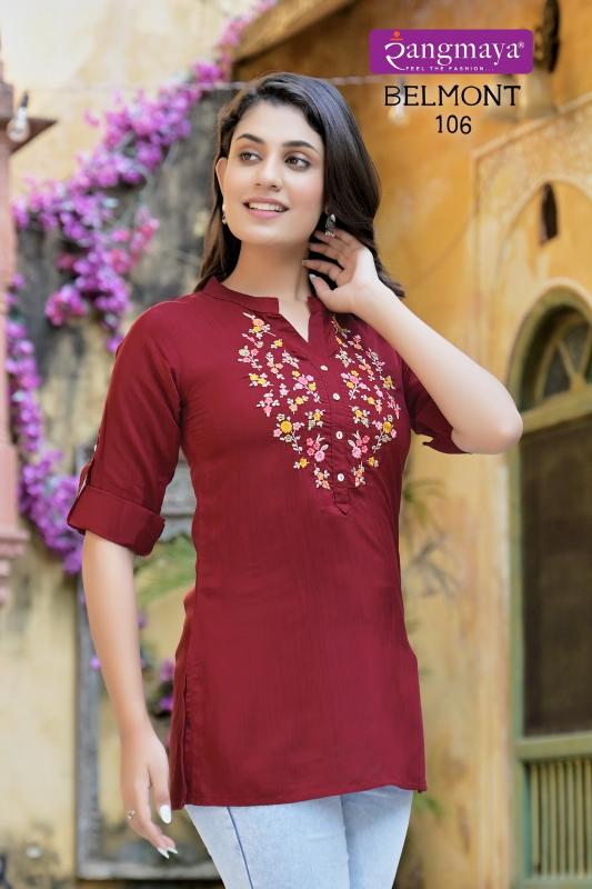 Rangmaya Belmont plain short kurtis online india