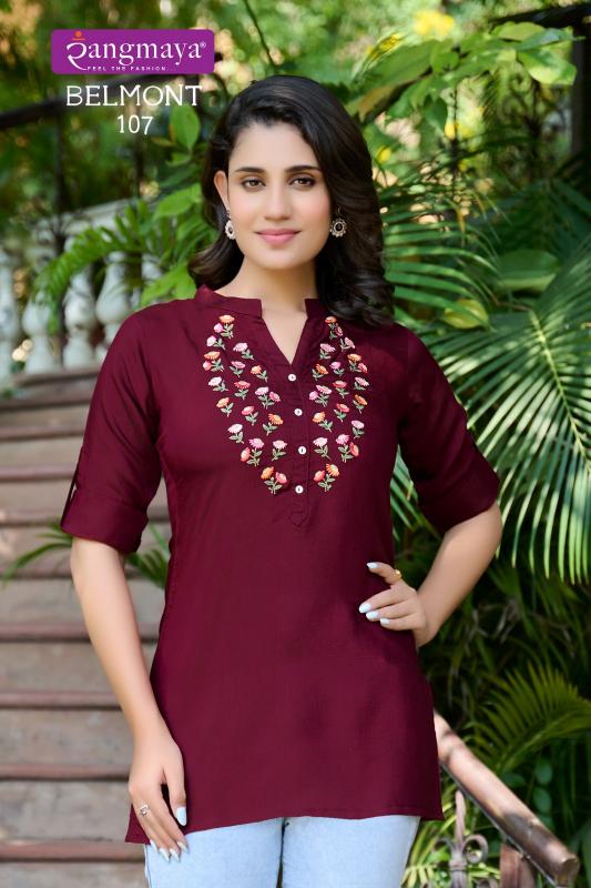 Rangmaya Belmont plain short kurtis online india