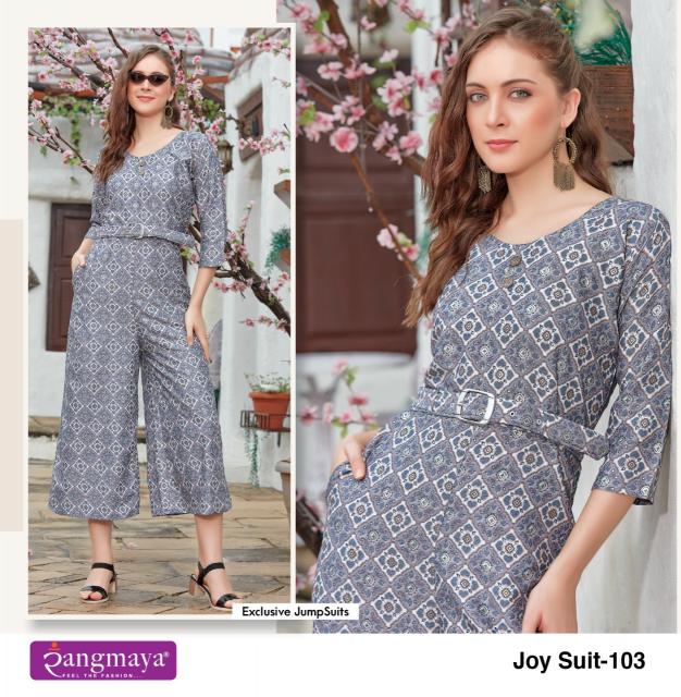 Rangmaya Joy suit Western Jum Suit Wholesale catalog