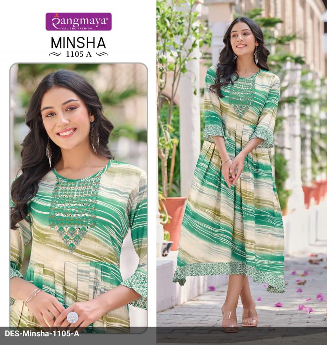 Rangmaya Minsha long kurti online shopping india