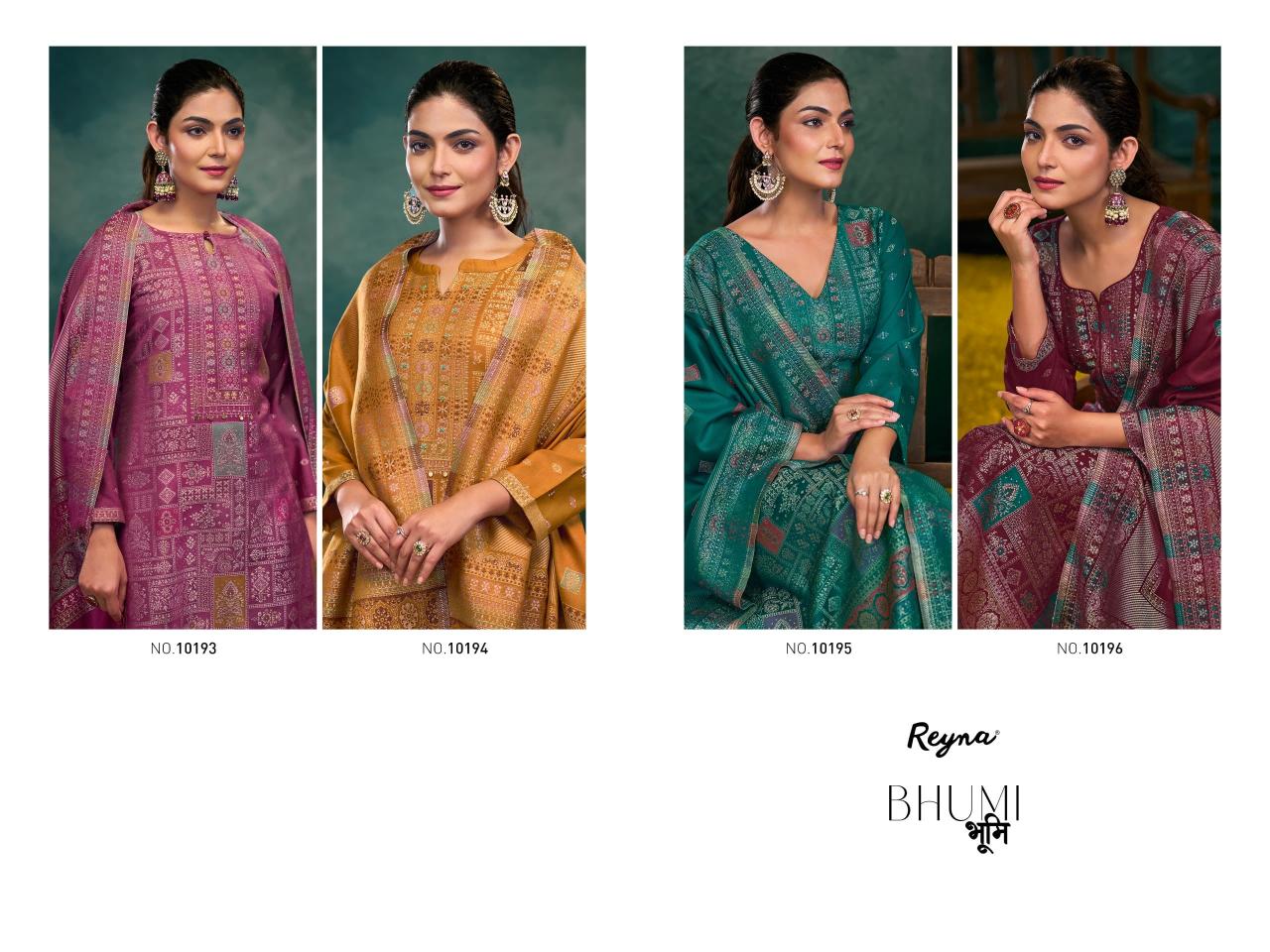 Reyna Bhumi Pure Pashmina Jaquard Salwar Kameez Wholesale Catalog