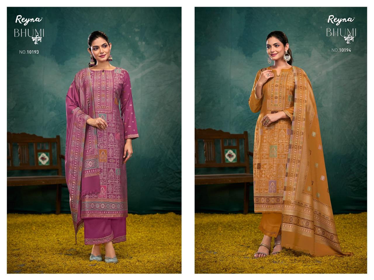 Reyna Bhumi Pure Pashmina Jaquard Salwar Kameez Wholesale Catalog