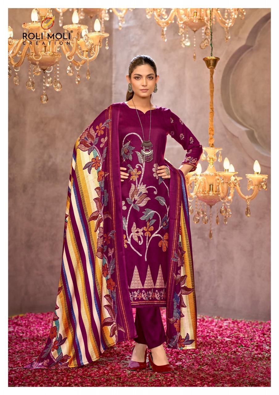 Roli Moli Haniya Pashmina salwar suit dress material wholesalers