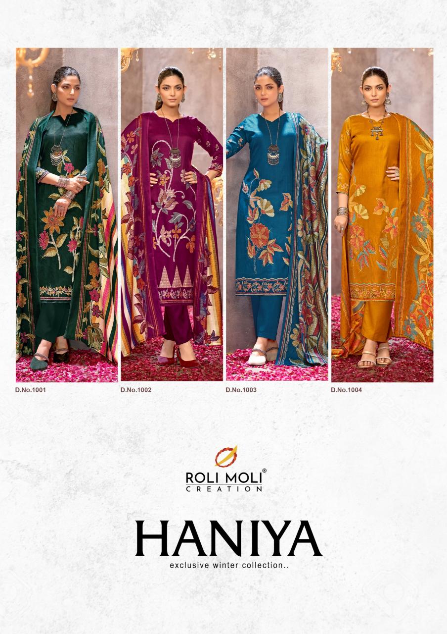 Roli Moli Haniya Pashmina salwar suit dress material wholesalers