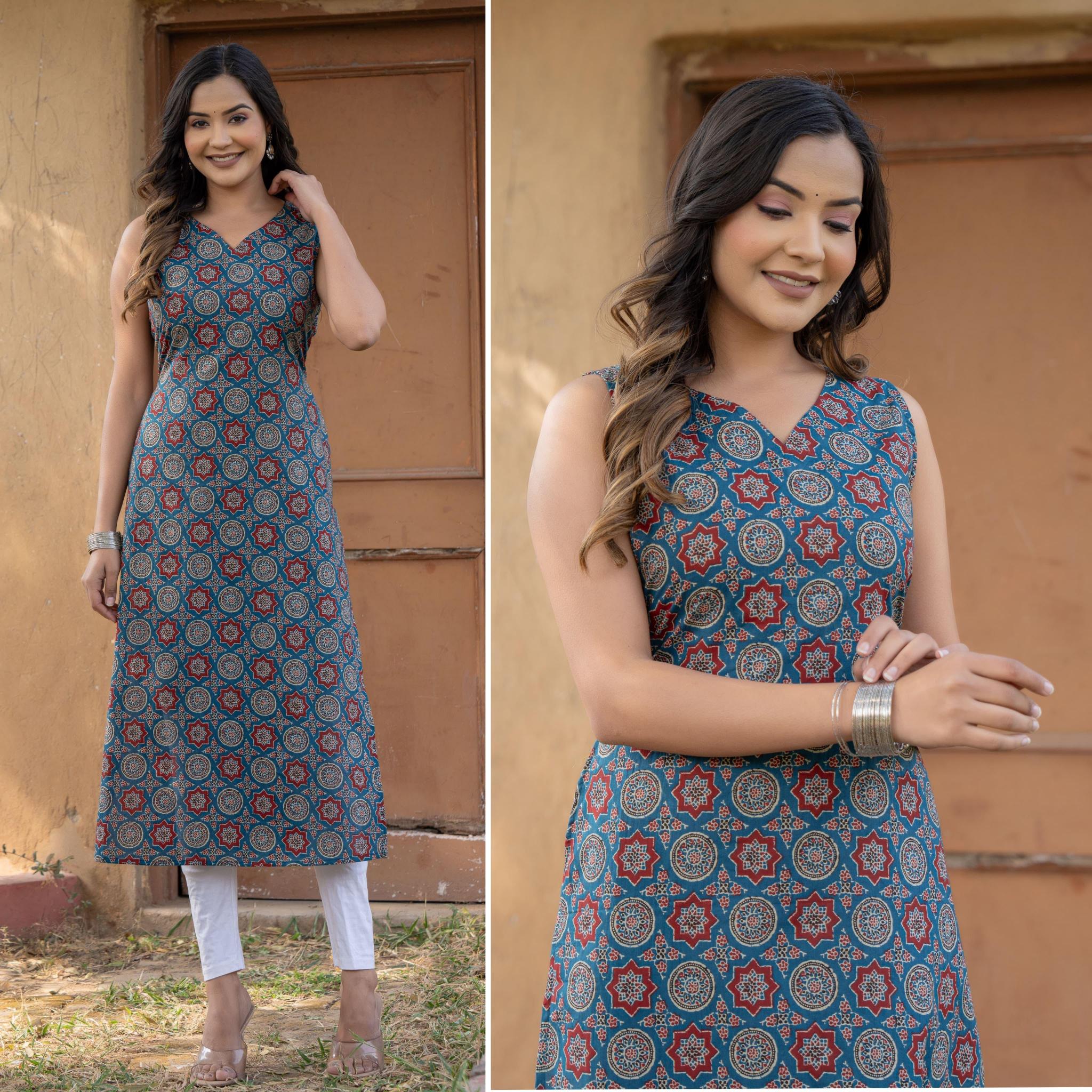 Sabella Cotton Sleeveless Kurti online india