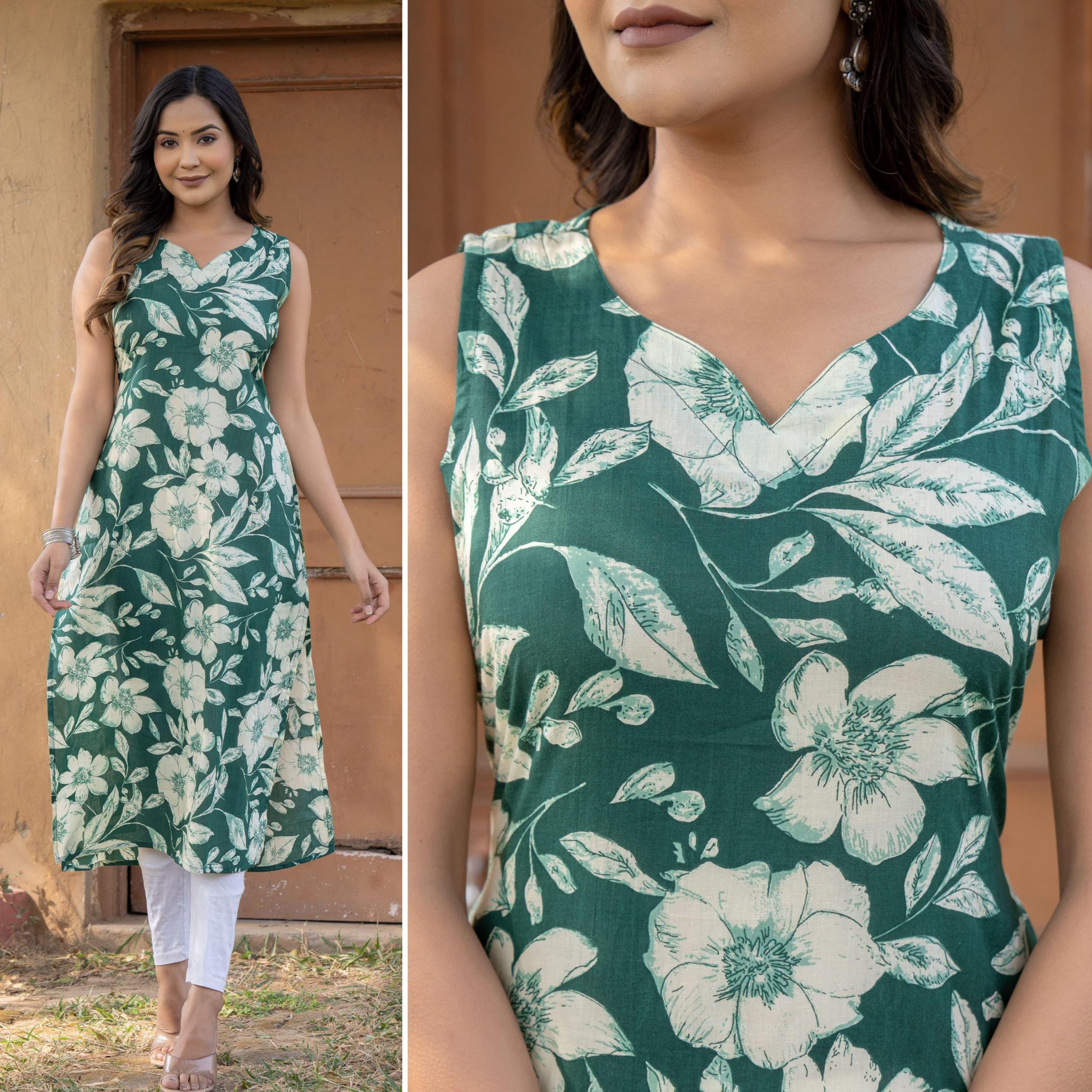 Sabella Cotton Sleeveless Kurti online india