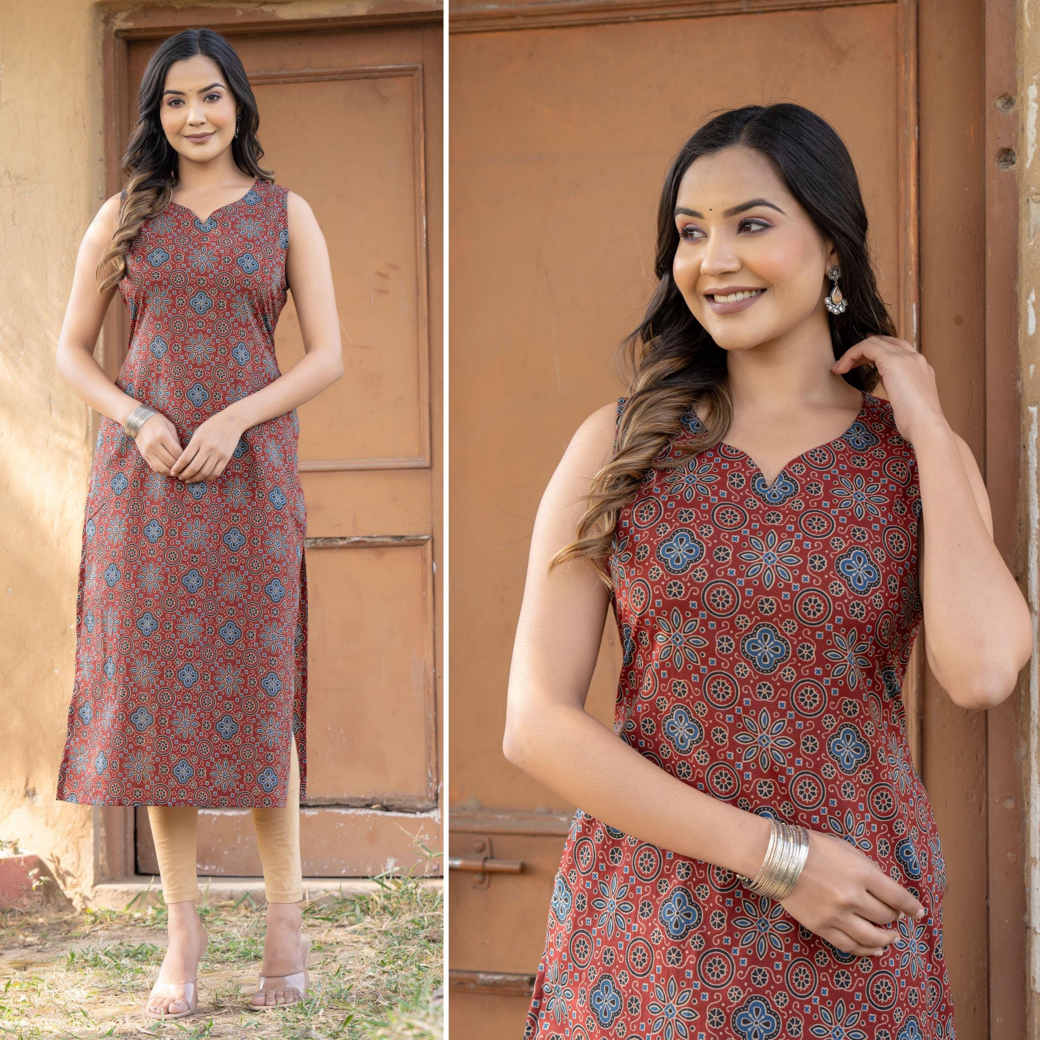 Sabella Cotton Sleeveless Kurti online india