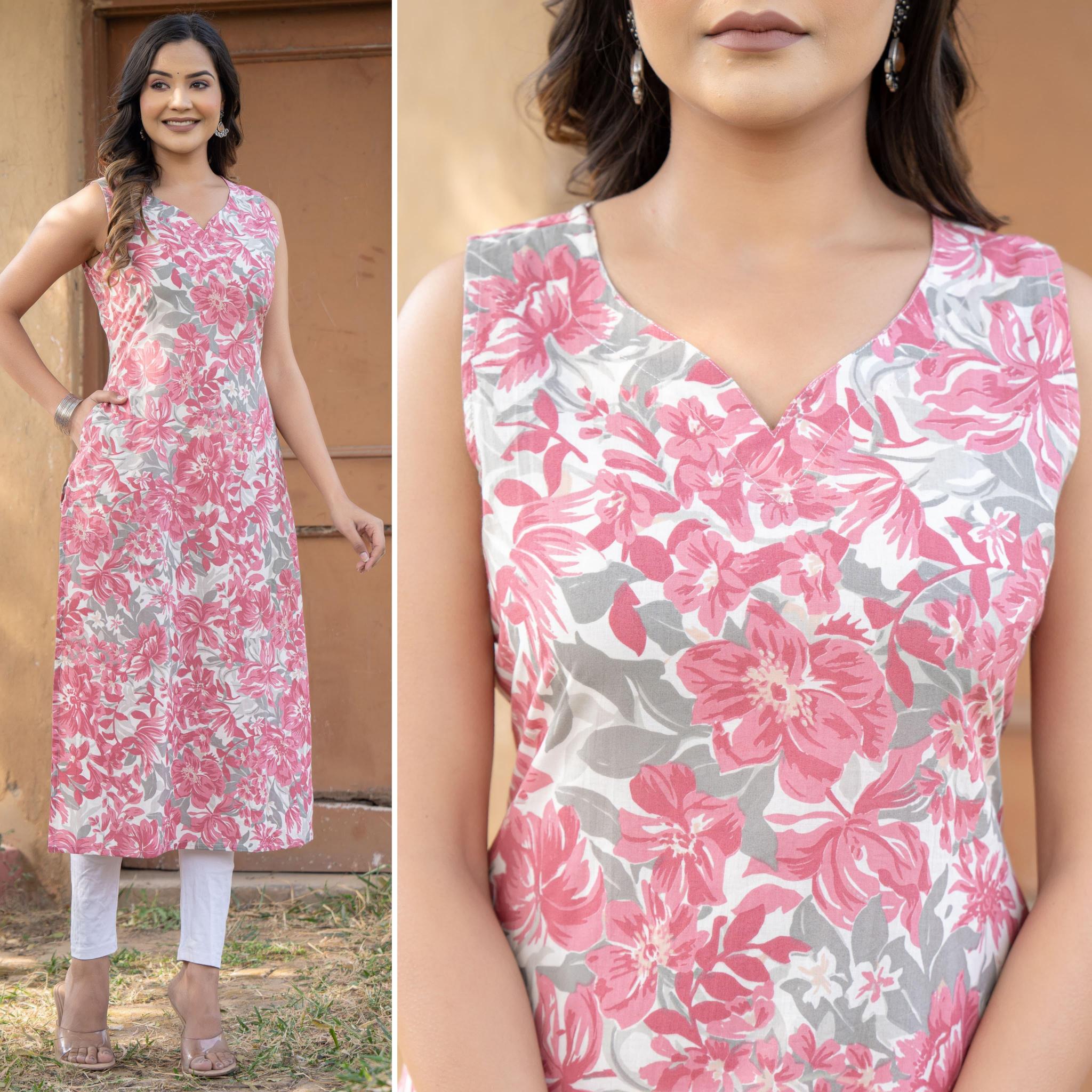 Sabella Cotton Sleeveless Kurti online india