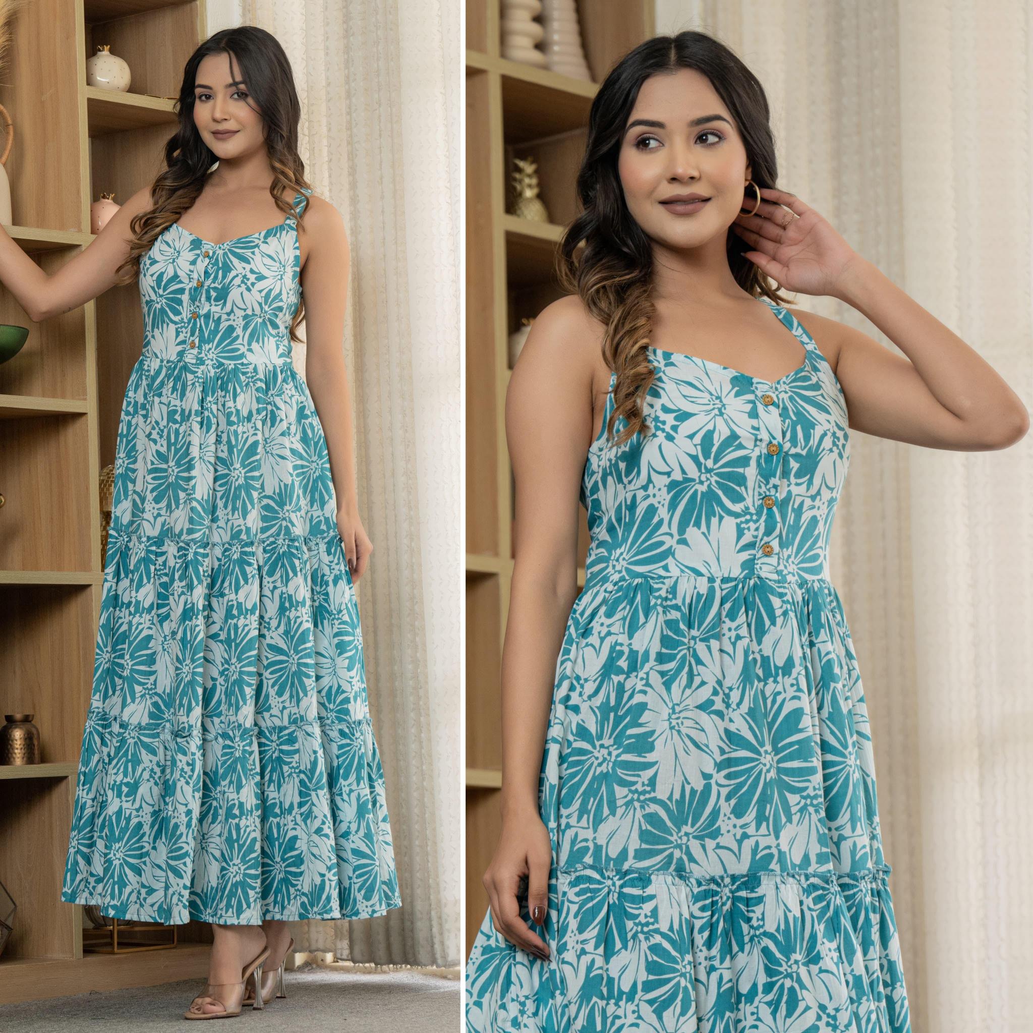 Sabella Cotton Sleeveless Ruffle Maxi Western Dress Wholesale catalog