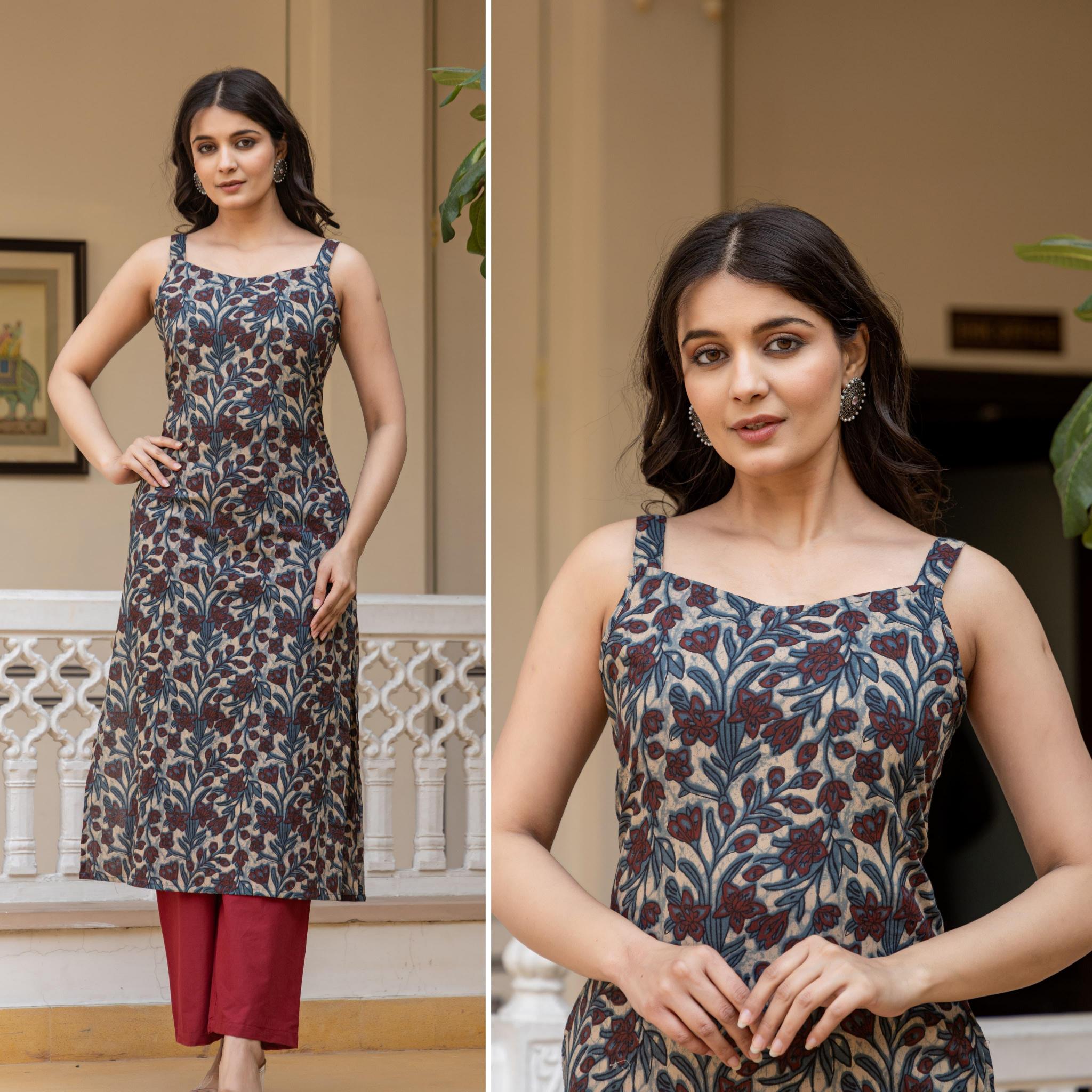 Sabella Cotton Sleeveless Vol 1 black kurti india