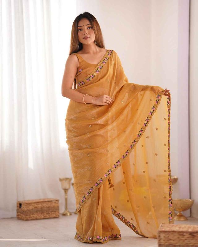 Sabella Kc 839 Sequence Embroidery Silk Saree Wholesale catalog 