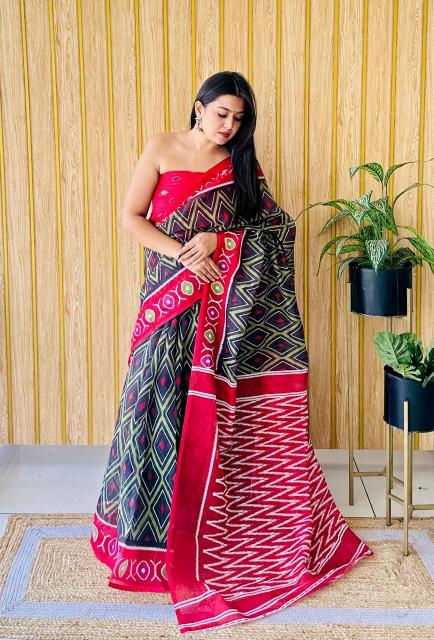 Sabella Md Sita B Linen Silk digital india saree