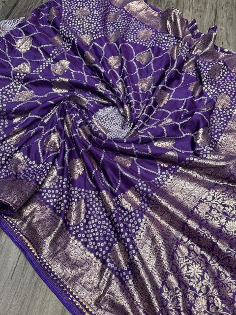 Sabella Rich and premium Rich and premium moonga soft silk bandhani saree online shopping india