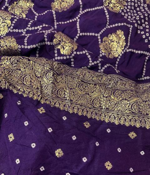 Sabella Rich and premium Rich and premium moonga soft silk bandhani saree online shopping india