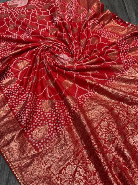 Sabella Rich and premium Rich and premium moonga soft silk bandhani saree online shopping india