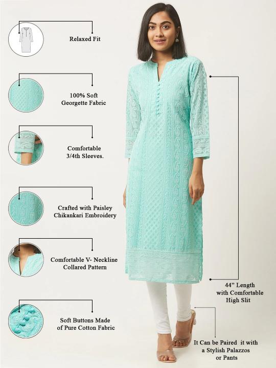 Sabella Schiffli Vol 2 Soft georgette kurtis in india