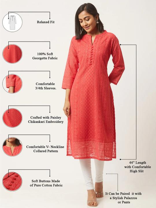 Sabella Schiffli Vol 2 Soft georgette kurtis in india